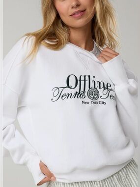 Offline by Aerie Cloud Fleece Sweatshirt White XXL NWT